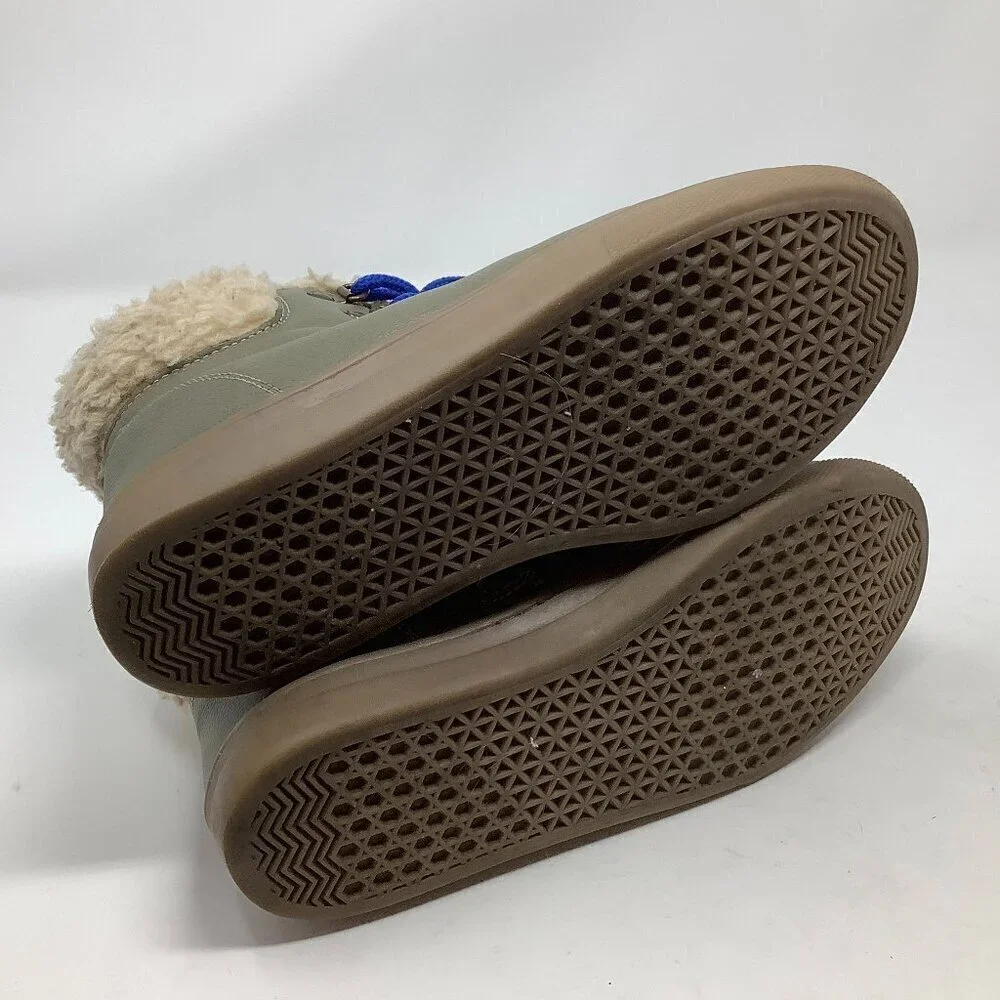 Mini Boden kids girls boots grey green sherpa 36